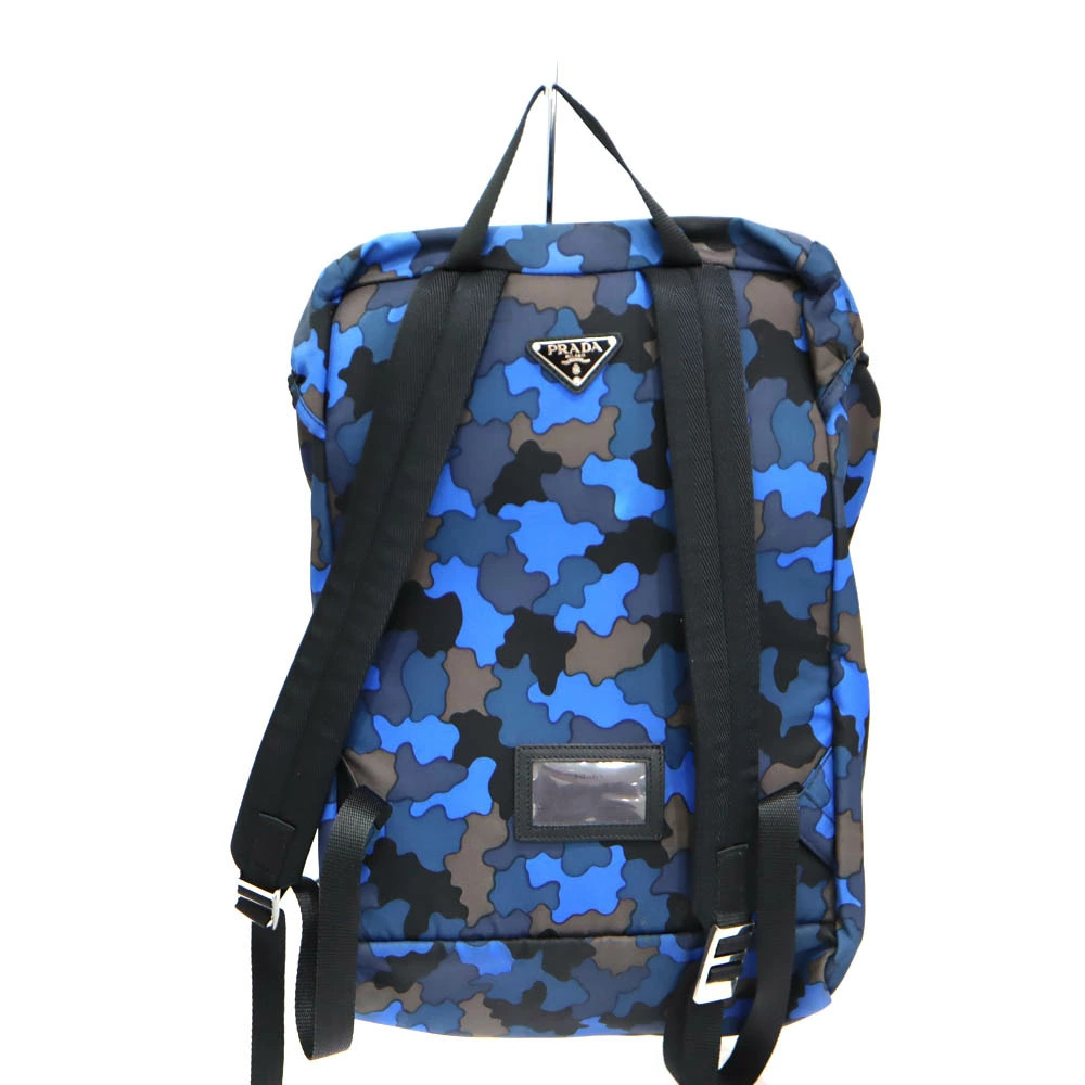 Prada V135 Backpack Camouflage Pattern Nylon Blue… - image 2