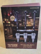 GODINGER TAPROOM Collection / THREE bottle Liquor Dispenser / WALL MOUNTED