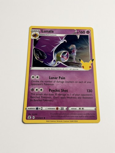 Pokemon - Lunala 15/25 Stage 2 Rare Holo Celebrations 2021 NM