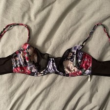 Vintage Gold Label Victoria s Secret Black Fl...