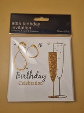 Simon Elvin 80th Birthday Celebration Invitation Pack Of 6 Party