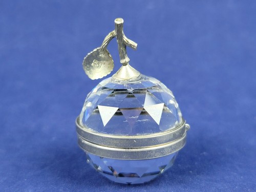 Soporte para fotos vintage de cristal de Swarovski tono rodio/plateado Apple - Imagen 2 de 6