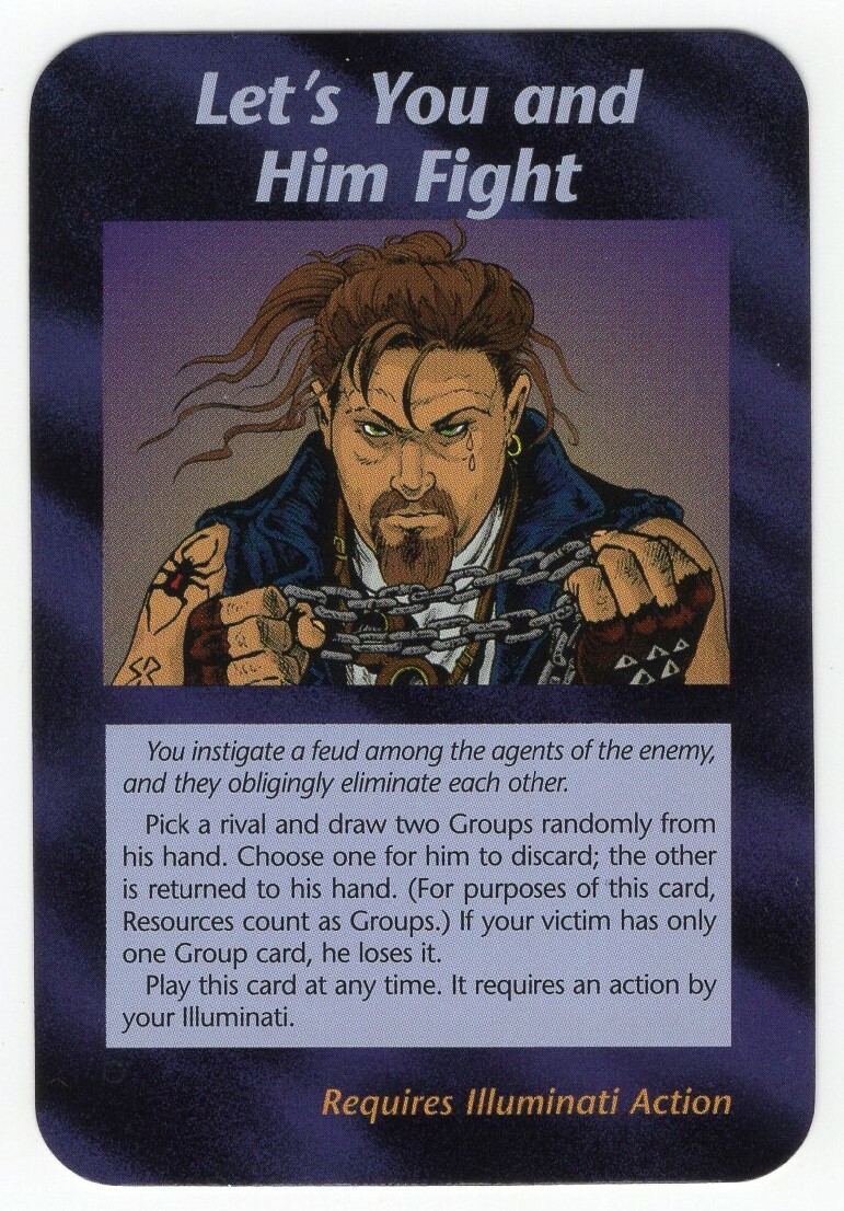 Let's You And Him Fight Card NWO Illuminati RARE INWO Steve