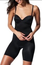 Spanx Thinstincts Open Bust Mid-Thigh Bodysuit Size Small Shapewear Intimates
