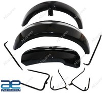 FüR Norton Dominator 7 Modell Vorne & Hinten Schwarz KotflüGel Set Mit Stays Gec