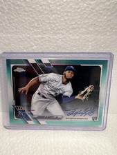 2021 Topps Chrome - Rookie Autographs Aqua Refractor #RA-EO Edward Olivares /199