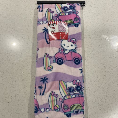 New Sanrio Hello Kitty Kawaii Beach Pink Car Throw Blanket 50"x70"
