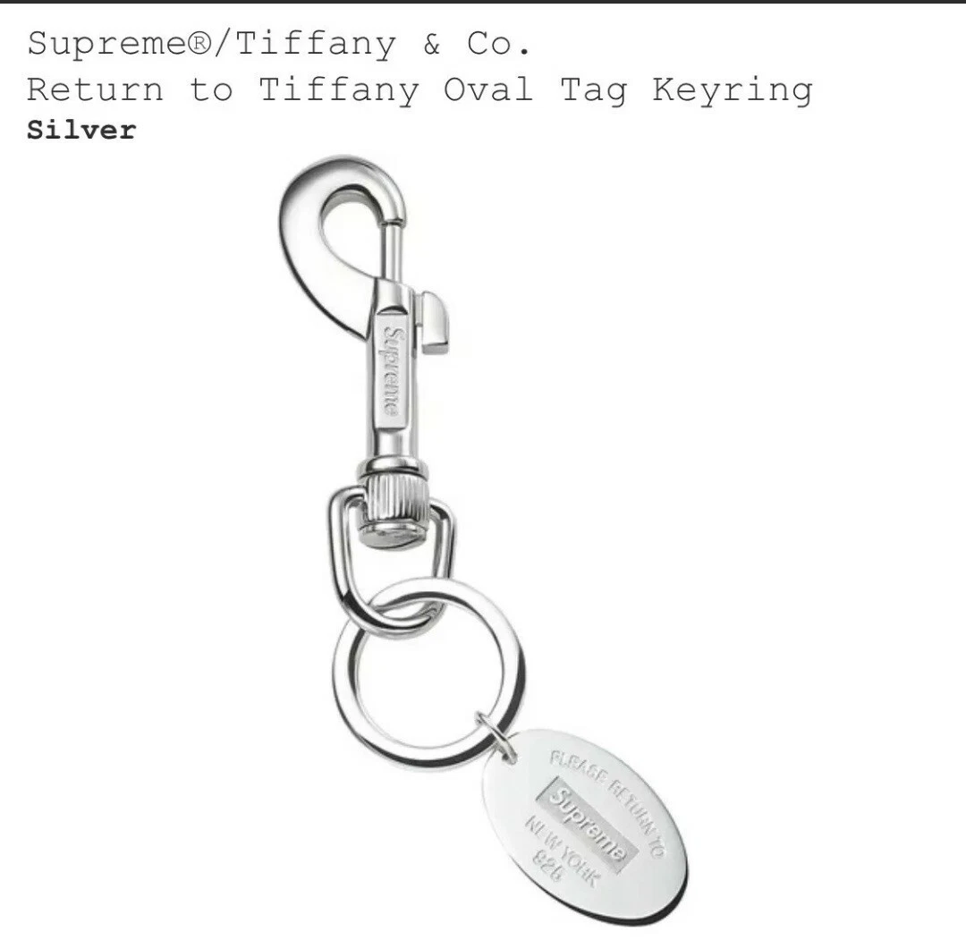 Porte clés ovale Supreme x Tiffany & Co Return To Tiffany   Neuf 