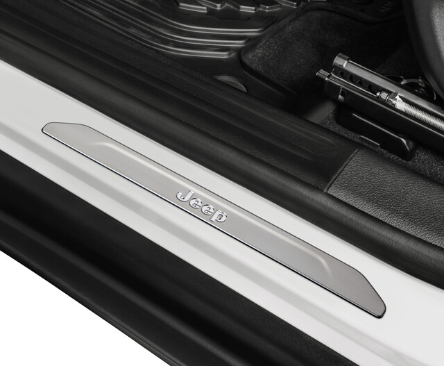 Protecciones de umbral de puerta de acero inoxidable para Jeep Compass 2017-2021 (N/P 82214662AB)