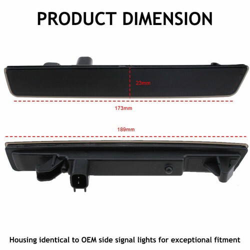 4x Smoked Front & Rear Full LED Side Marker Light For Dodge Challenger 2015-2023 - Picture 7 of 12