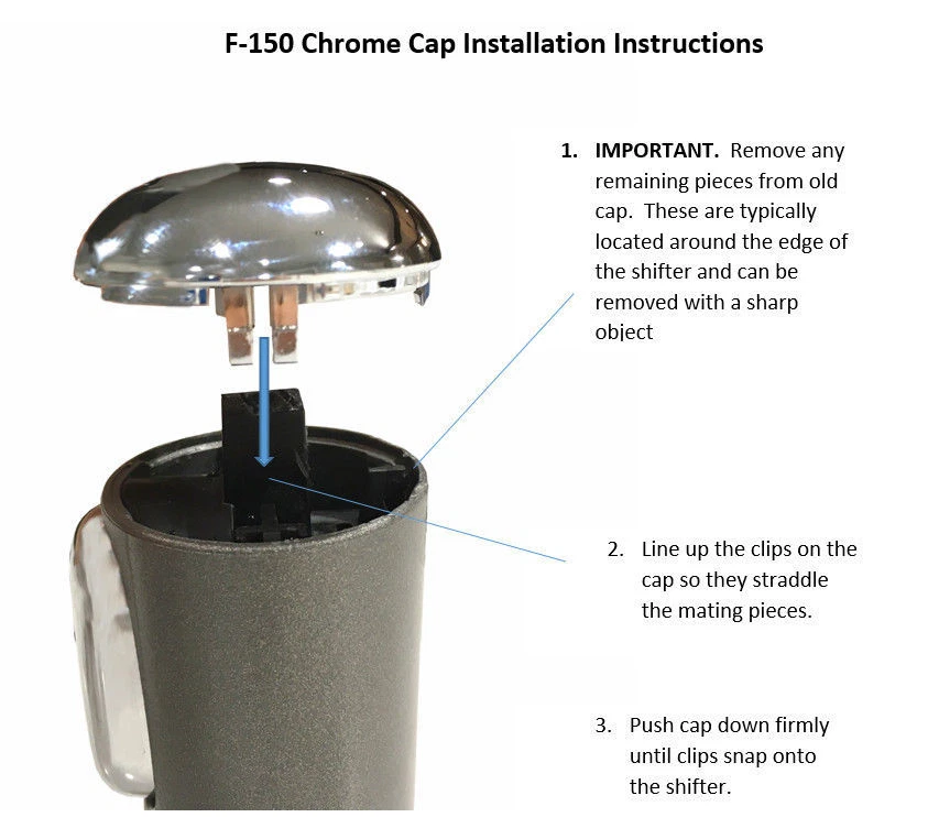 Palanca de cambios clips más fuertes tapa cromada para Ford F-150 2004 2005 2006 nuevo Foto 2 de 4