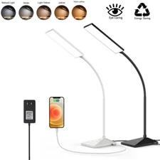 Touch Sensor Desk Lamp 72 LED 5 Modes Table Light Eye-Caring Reading USB Port