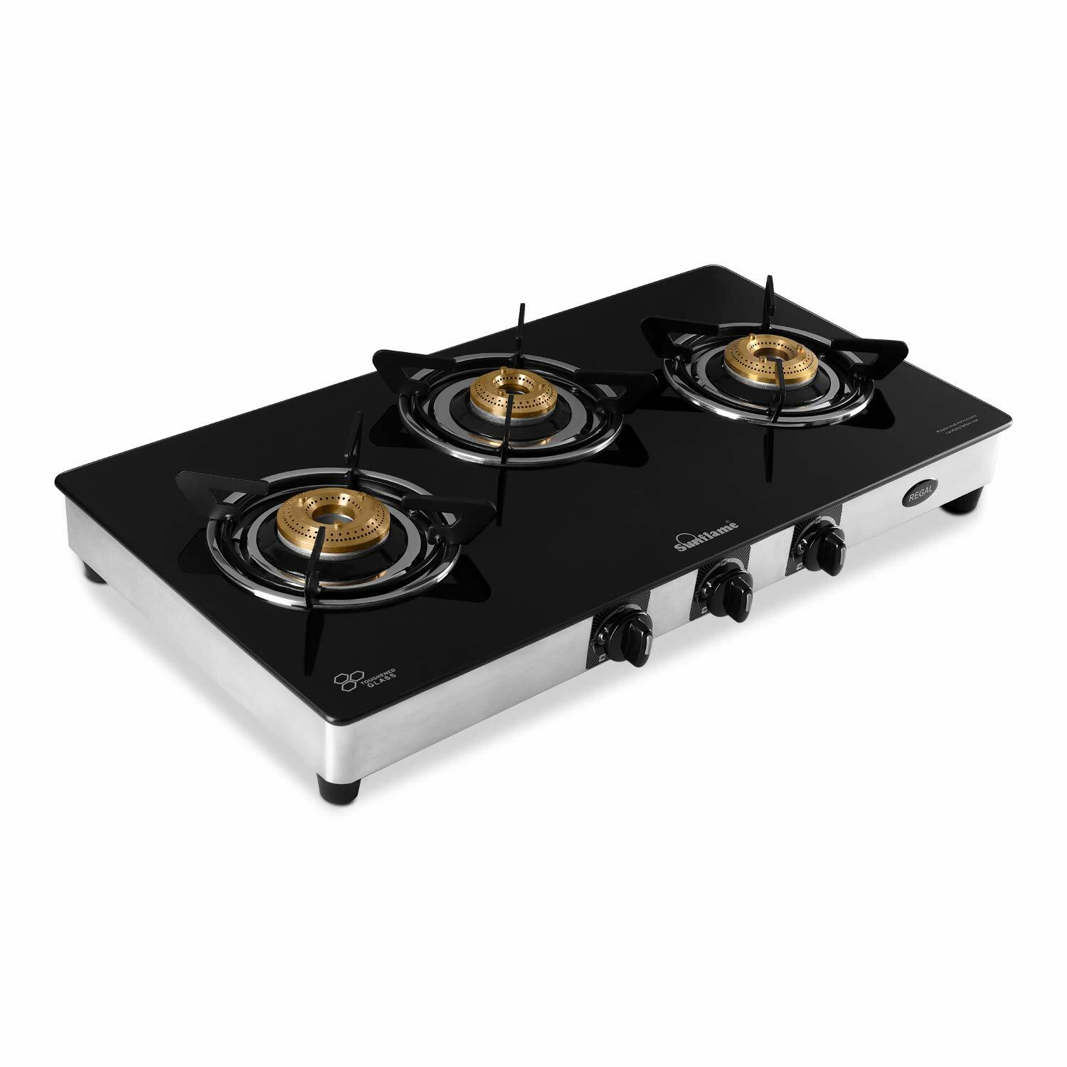three burner glass top gas stove price