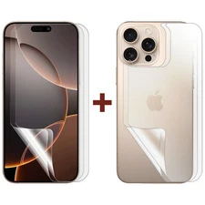 2 Set Soft PET Film Screen Protector for Apple iPhone 16 PRO MAX Front and Back