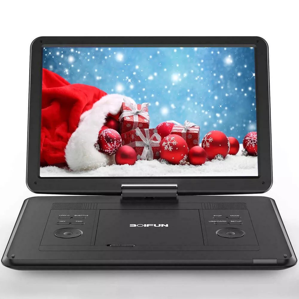 Boifun 17,5 Tragbarer DVD-Player Mit 15,6 HD-Schwenkbildschirm mit Akku