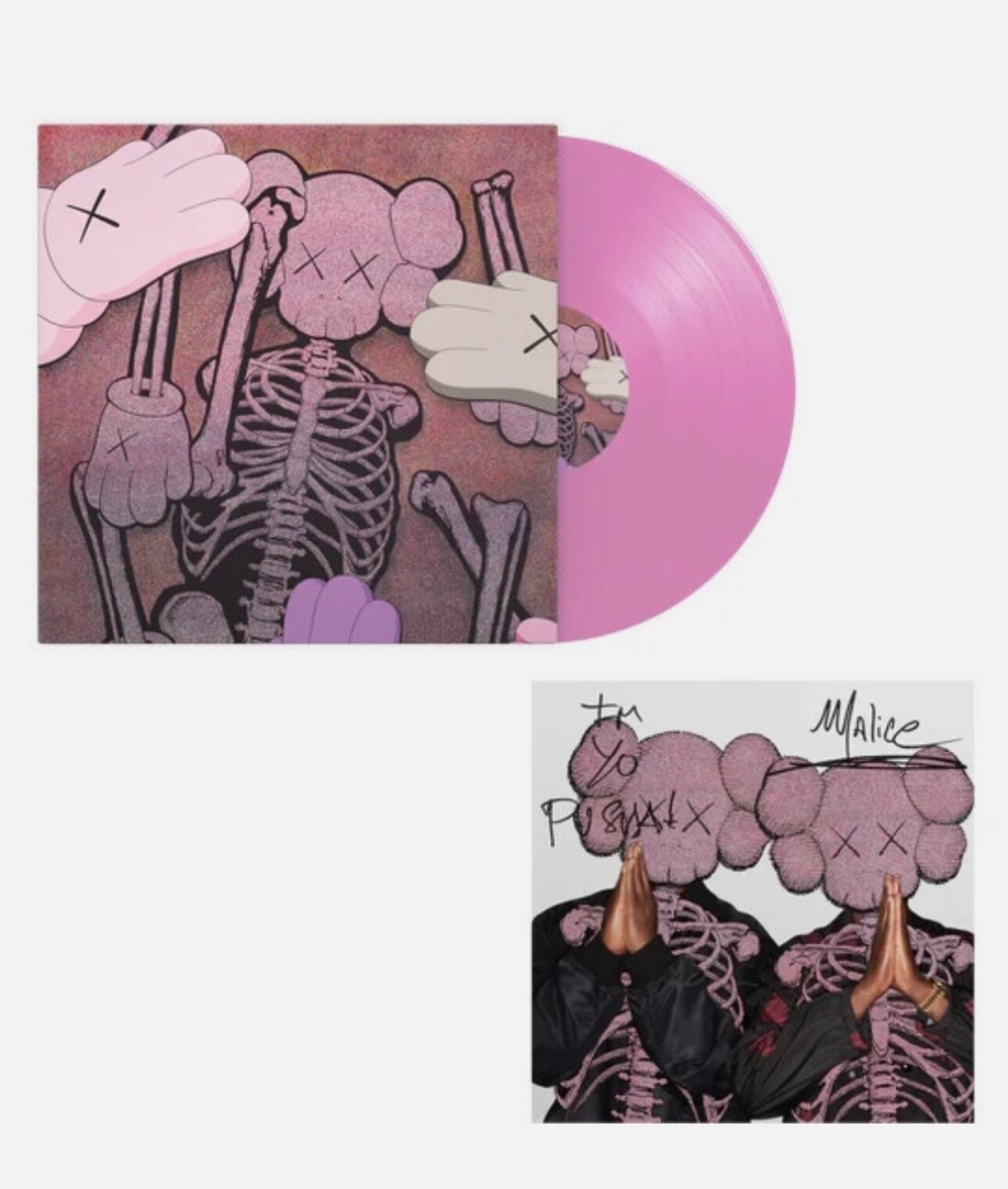 Clipse Pusha T Kaws Let God Sort Em Out Autographed Pink LP