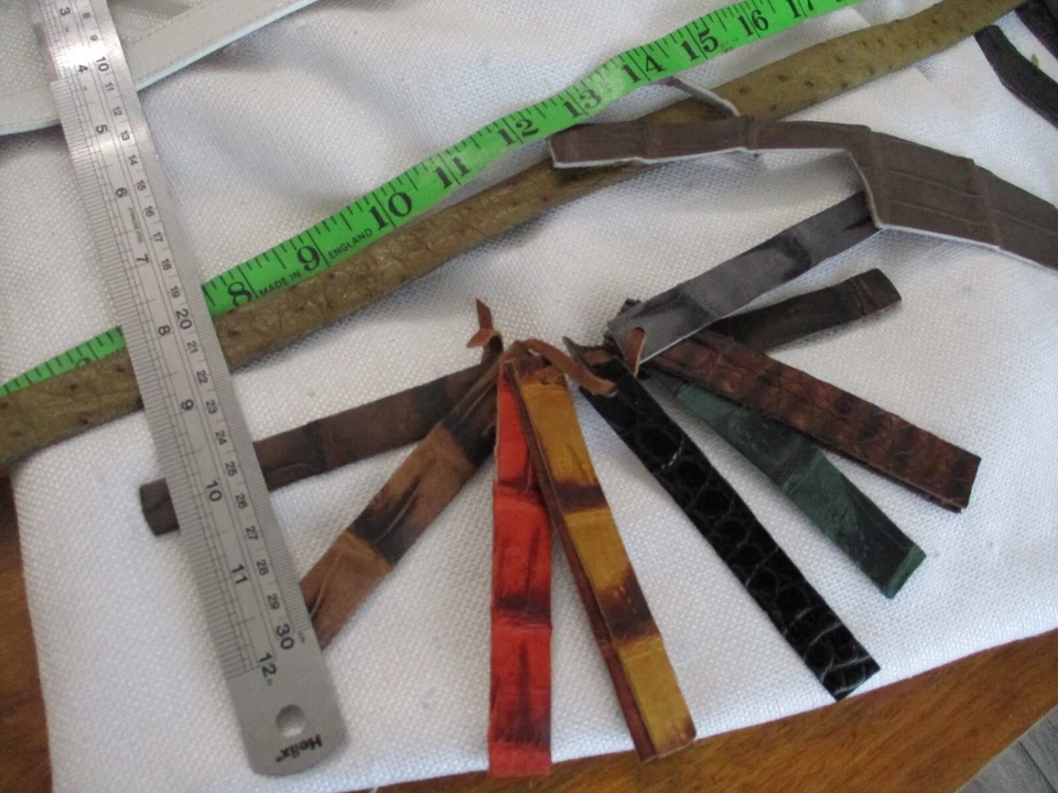 Genuine  Skin Leather Hide Pelt accessories craft strips assorted lot crocodile - Image 2 of 4