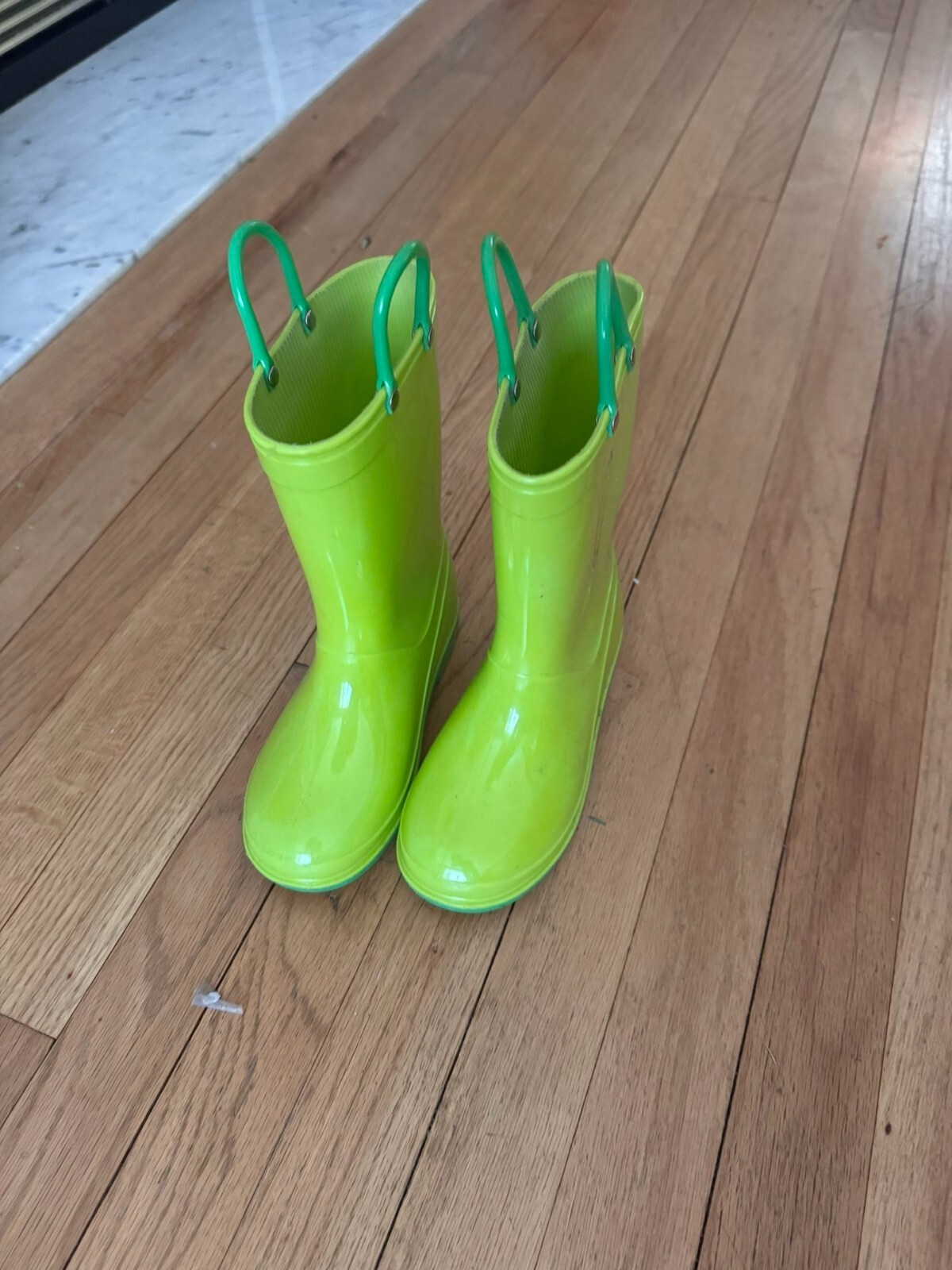 Men's Green Rain Boots Size 12.5 Waterproof Outdoor Footwear-image