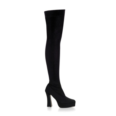 PleaserUSA Plateau-Overknee-Stiefel Electra-3000 schwarz