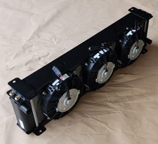 Triple 12V Fan Intercooler Radiator Heat Exchanger 32"×9"×3" & 1" hose fittings