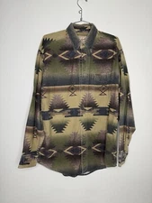 Woolrich Button Southwestern Chamois Flannel Cotton Shirt Aztec Mens Sz M