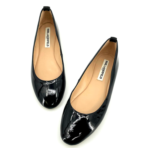Karl Lagerfeld Paris Vada Black Patent Leather Ballet Flats Size 8.5 |  eBay