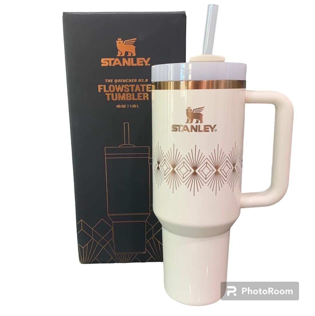 Gobelet Stanley 40 Oz Quencher H2.0 - Voyage, Sport - Blanc Confettis Nacré - Occasion En Bon état