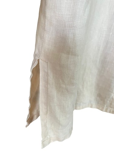 David Dart 100% Linen Shirt Top Tunic Light Peach SZ S - Picture 12 of 16