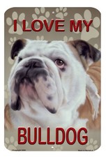 Bulldog Metal Sign Wall Plaque Dogs Outdoor 8" x 12"
