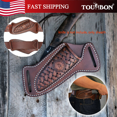 TOURBON Slanted Pancake Knife Sheath Fixed Blade Belt Holster