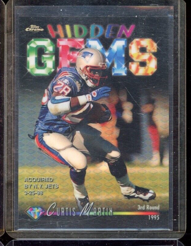 1998 TOPPS CHROME CURTIS MARTIN HIDDEN GEMS REFRACTOR HOF PATRIOTS