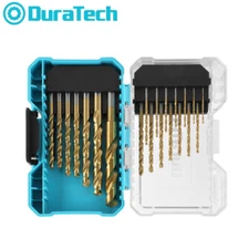 DURATECH Drill Bit Sets 21PCS 1/16"-1/2" Titanium Impact HSS Twist Drill Bit Set