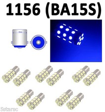 10pcs Blue Ba15s 1156 27-smd 5050 Led Rv Backup Brake Turn Signal Light Bulb