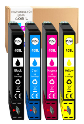4 Druckerpatrone im Set für Epson WorkForce Pro WF-C4810 mit Füllstand!