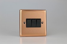 Varilight Polished Copper Toggle, Rocker Light Switches, USB Plug Sockets & More