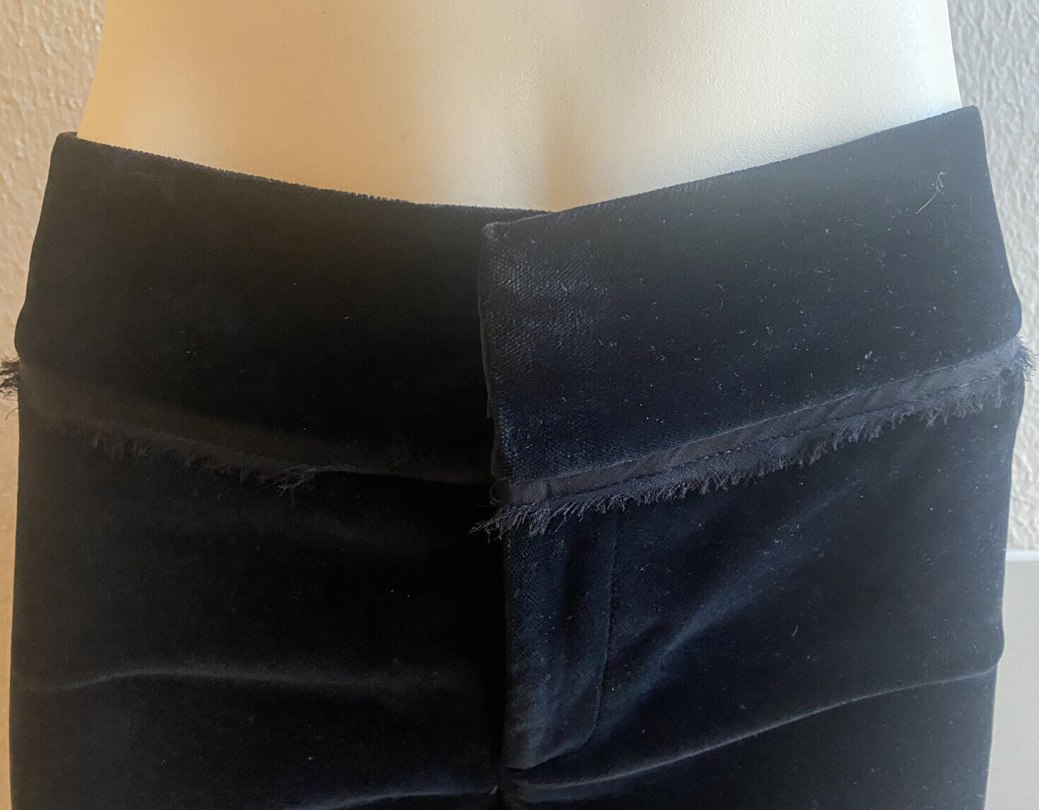 Chaiken Black Velvet Flat Front Pants Slacks  Siz… - image 6