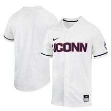 UConn Huskies Nike Men's White Full-Button Official NCAA Baseball Jersey