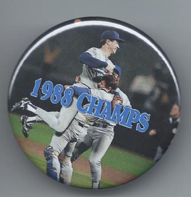 1988 Los Angeles Dodgers Button - World Series Champions - Orel