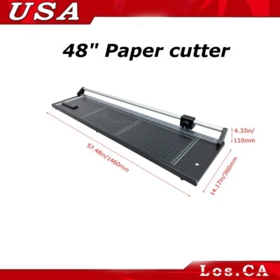 TECHTONGDA 48 inch/1200MM Roller-Type Paper Cutter Paper Trimmer with Angle Line Black