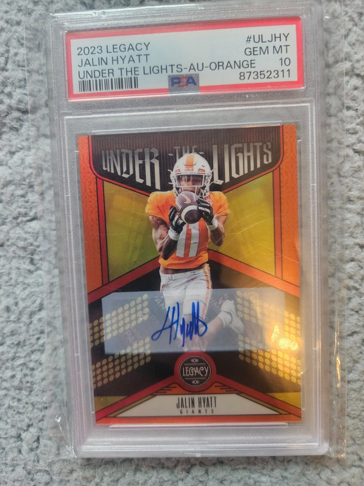 Jalin Hyatt Panini Legacy Under the Lights #ULJHY Autograph-Bronze