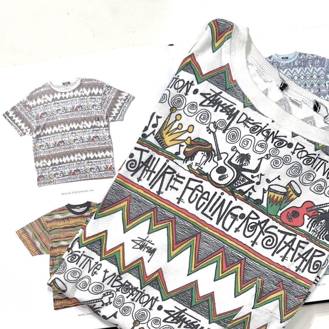 Vintage STUSSY Zigzag Tomtom T-shirt Old 80s Pit to pit 22.0 Vintage STUSSY Zigzag Tomtom T-shirt Old 80s Pit to pit 22.0