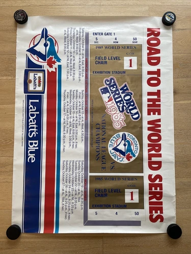 Vintage 1985 Toronto Blue Jays World Series Baseball Poster Exhibition Stadium