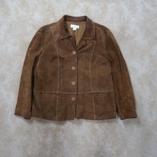Cj Banks Suede Leather Jacket Women's Size 1x Brown
