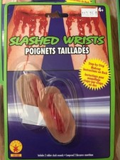 8 Pair - Slit Wrists Fake Latex Wound Scar Prosthetic Costume Skin Slashed Wrist