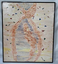 Vintage Original Laura Buck Balliet Abstract Painting Ming Yu Delight Thunder