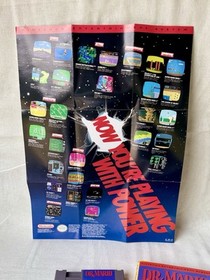 Dr. Mario (Nintendo NES, 1990) - Game Cartridge with Box Manual & Poster