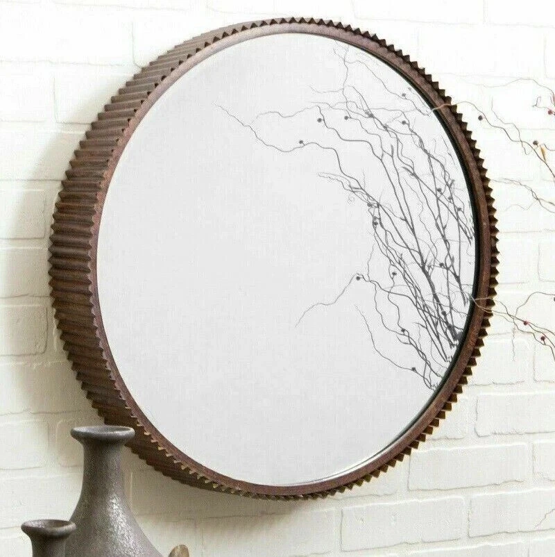 Bathroom Vanity Mirror Rustic Round Farmhouse Wall Decor Country Industrial New - Image 2 of 4