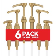 6 Pcs Coffee Syrup Pump Dispenser - Premium Skinny Syrup Pumps Fit for 25.4oz To