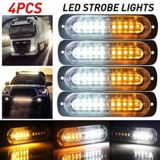 4x Led Strobe Light Emergency Beacon Warning Hazard Flash Car Truck Amberwhite 4x Led Strobe Light Emergency Beacon Warning Hazard Flash Car Truck Amberwhite
