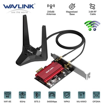 WiFi 6E AX5400 PCIe WiFi Crad Tri-Band Intel AX210 Network Crad with BT5.3